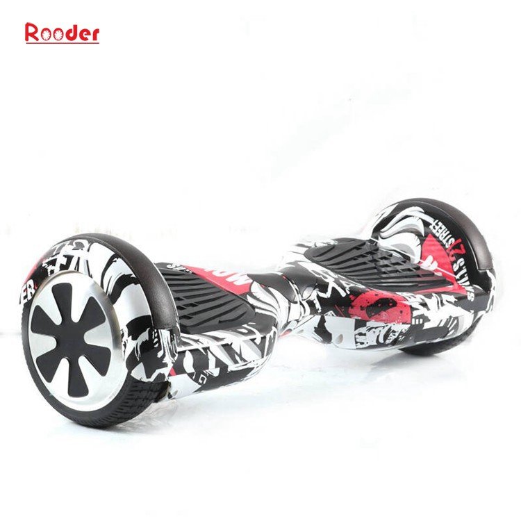 Rooder 6.5 inch two wheel self balancing scooter with chrome graffiti camouflage black white red green blue gold wholesale price (63)