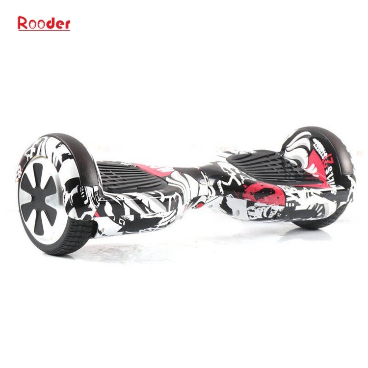 Rooder 6.5 inch two wheel self balancing scooter with chrome graffiti camouflage black white red green blue gold wholesale price (58)