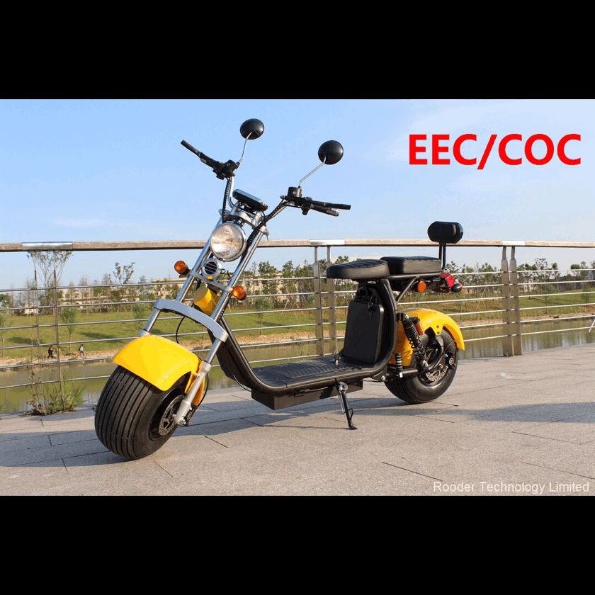 EEC Approved New 1500W 20Ah 60V Electric Scooter Citycoco by China Factory