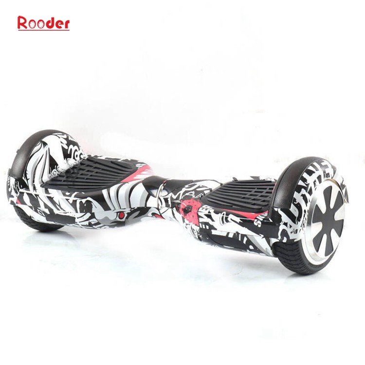 Rooder 6.5 inch two wheel self balancing scooter with chrome graffiti camouflage black white red green blue gold wholesale price (62)